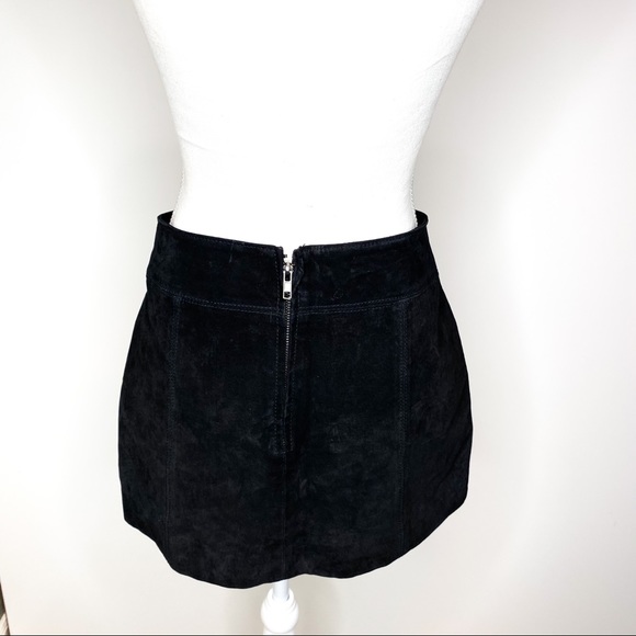 Forever 21 Genuine Leather Black Studded Skirt S - Picture 5 of 6